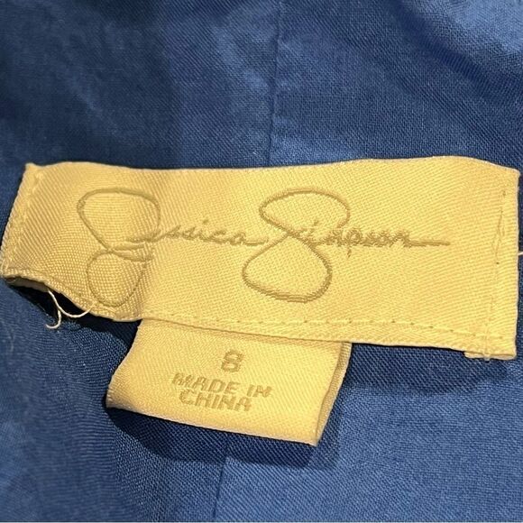 One shoulder navy fitted dress with pockets - Picture 10 of 13